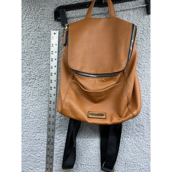 London Fog Cognac Brown Faux Leather Mini Backpack Bag Purse main image 9